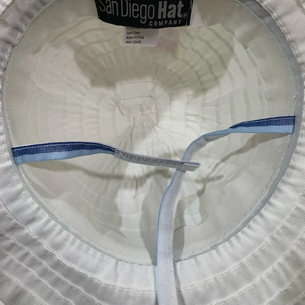 San Diego Hat Company Baby Infant Sun Hat Bonnet White New